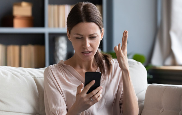 woman frustrated on phone