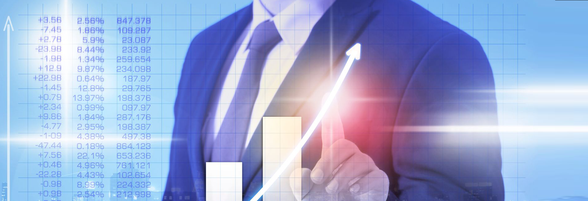 Man in suit with graph