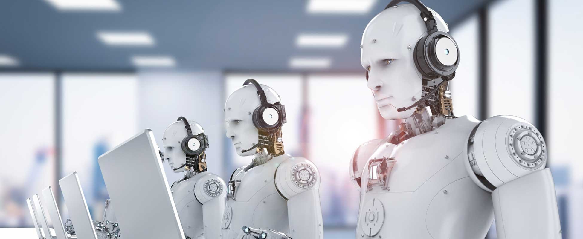 AI robots at a contact center