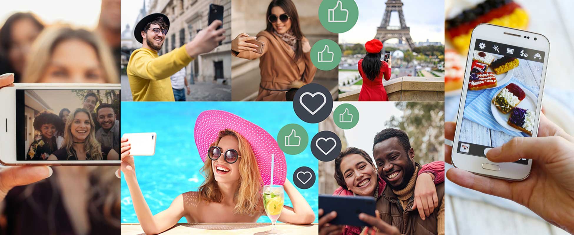 individuals taking selfies
