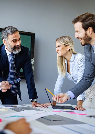 3 businesspeople smiling