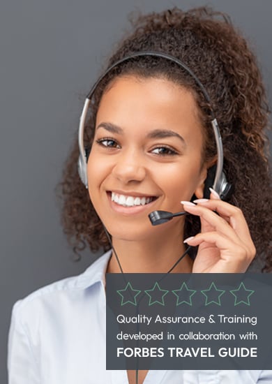smiling woman with headset